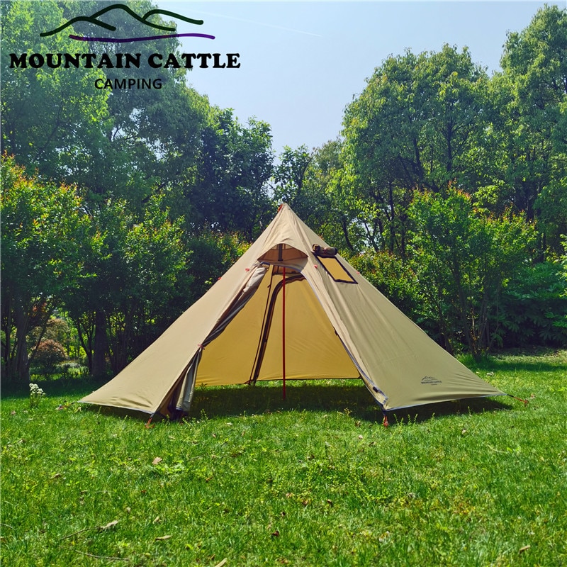 Cheap Goat Tents 5~6 Hot Tent with Fire Retardant Stove Jack for Flue Pipes, 2 Person Lightweight, Teepee Tents for Family Team Outdoor   